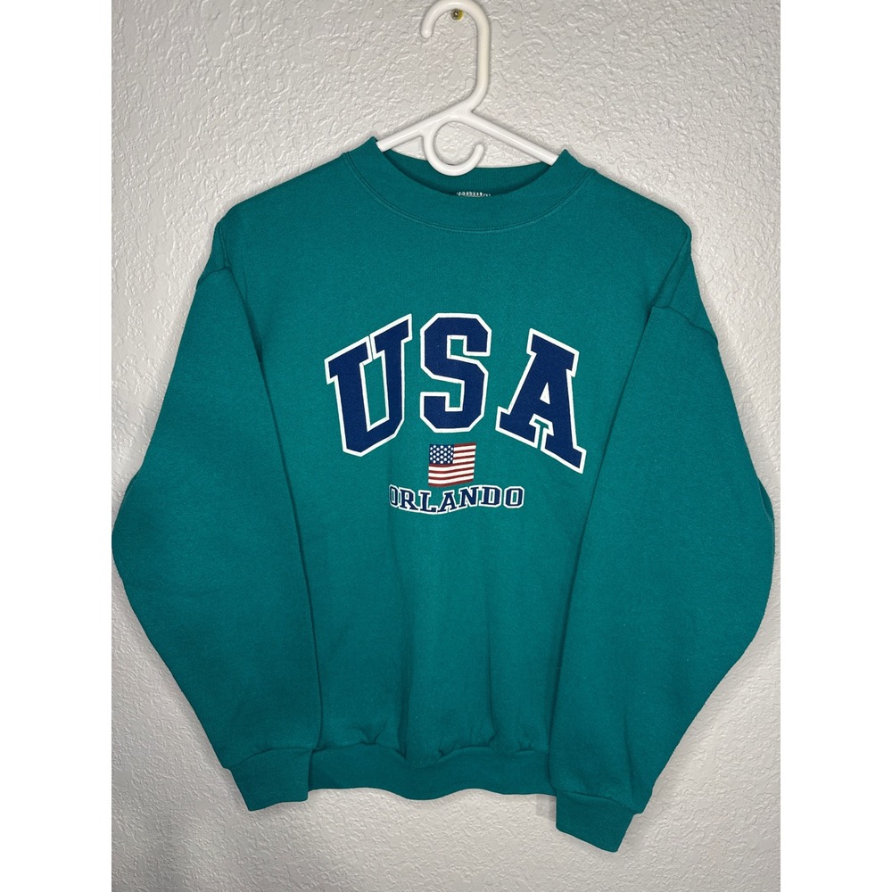 Vintage Nucleus USA Orlando Sweatshirt Unisex Medium Teal Excellent